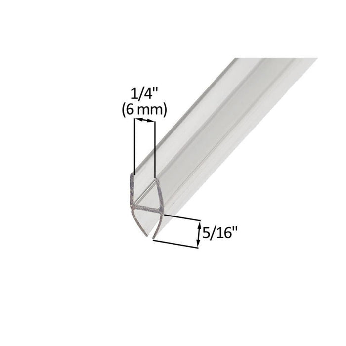 Shower Door Multi - Purpose "H" Seal - 95" Long - 1/4" Width - Reflect Window & Door