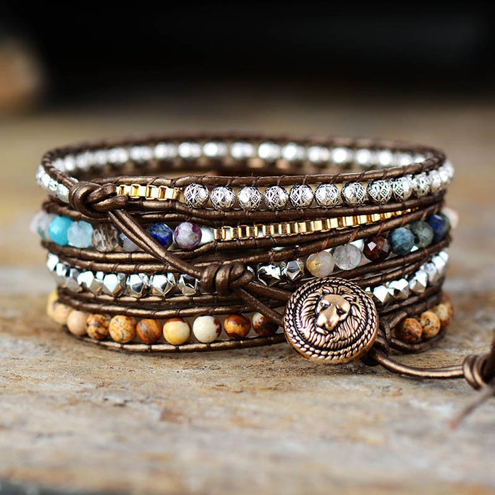 Natural Picture Jasper Wrap Bracelet