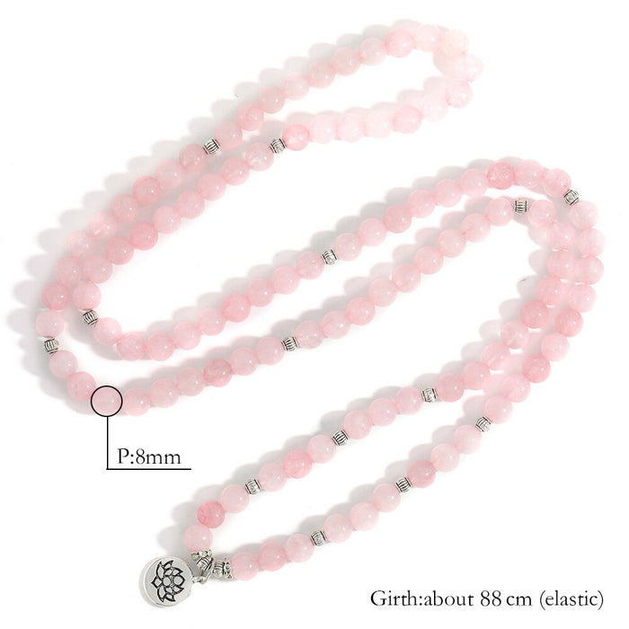 Natural Rose Quartz 108 Mala Beads Necklace / Bracelet