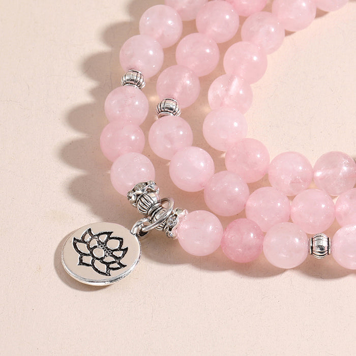 Natural Rose Quartz 108 Mala Beads Necklace / Bracelet