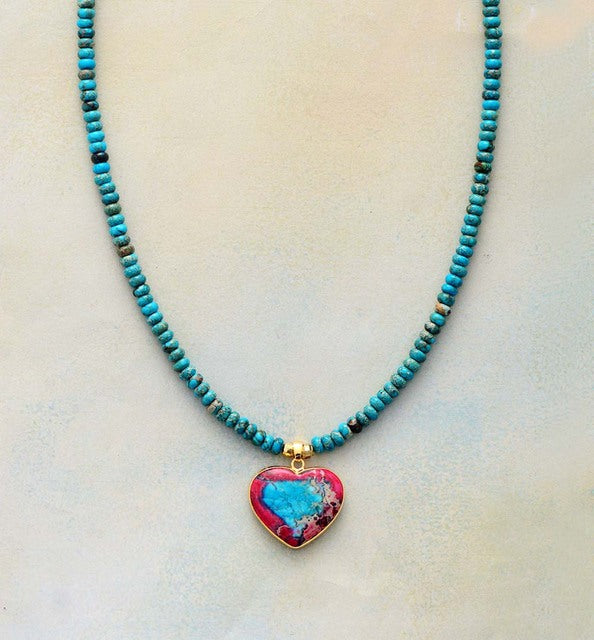 Natural Turquoise & Jasper Choker Necklace