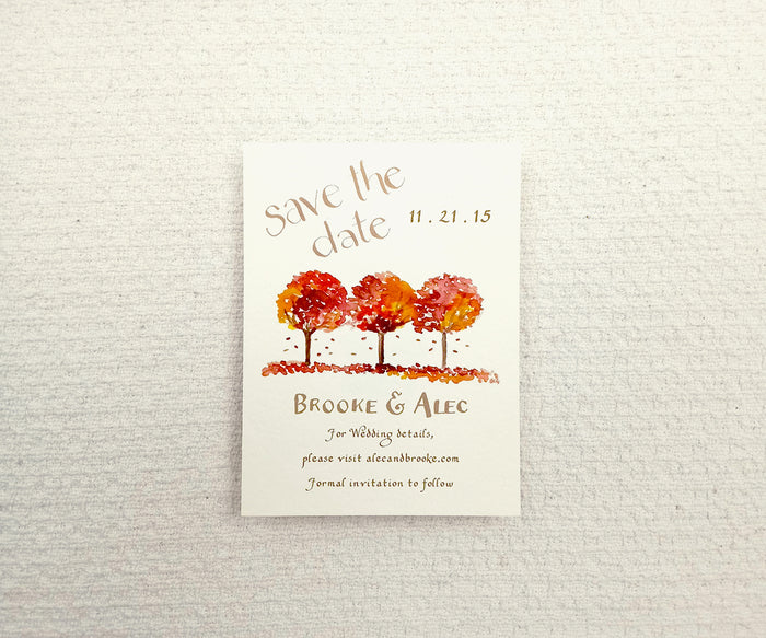 October Leaves Save the Date