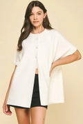 OPEN FRONT BUTTON DOWN SWEATER
