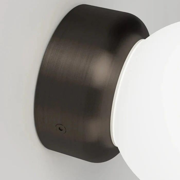 Orb Deco Wall Light Iron finish detail