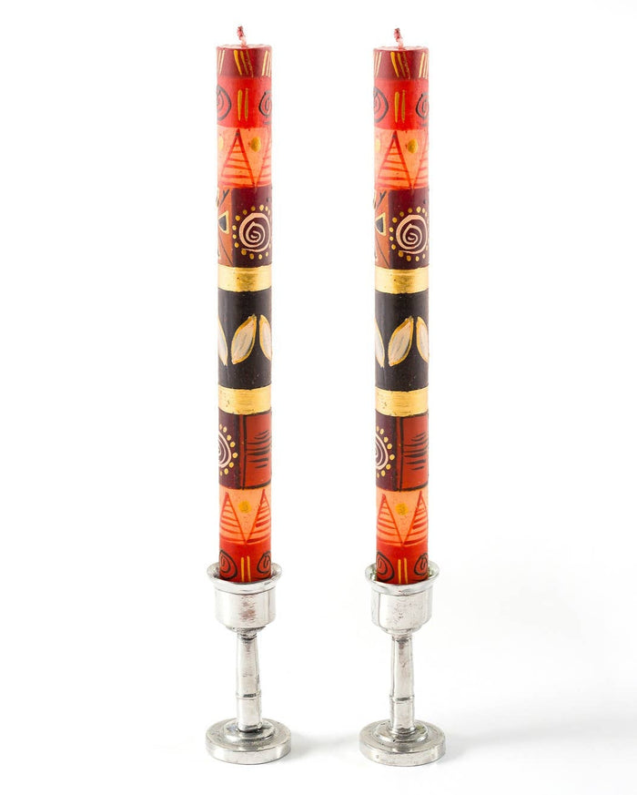 Pair of Hand Crafted Dinner Candles, Autumn