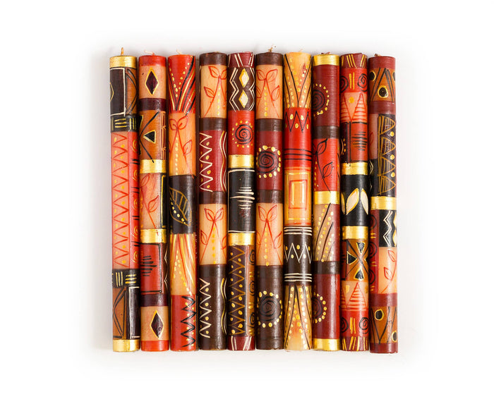 Pair of Hand Crafted Dinner Candles, Autumn