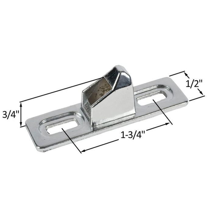 Patio Door Chrome 5/8" Wide Lock Keeper With 1 - 5/8" Screw Holes For Indal Doors - Reflect Window & Door