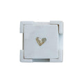 Pearl Heart Inlay Marble Coasters w/ Holder