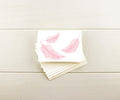 Pink Feathers Valentine Note Cards