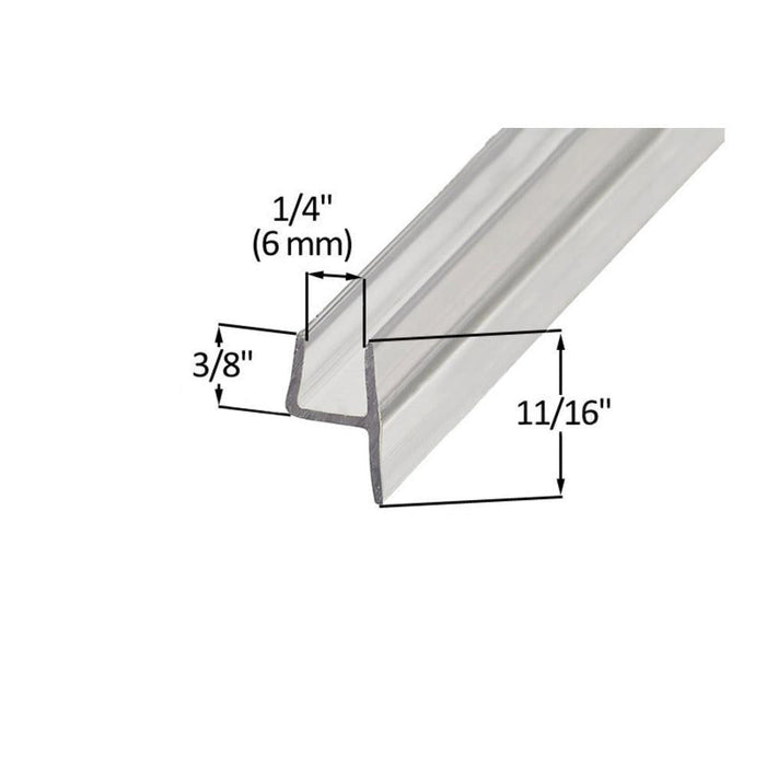 Swinging Shower Door Polycarbonate H - Jamb Seal – 180 Degree Clear Door Seal for 1/4" Glass Panels - Reflect Window & Door