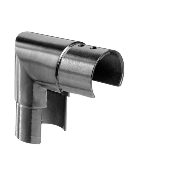 Q - railing Round Profile Cap Rail Downward 90 - deg Connection - Reflect Window & Door