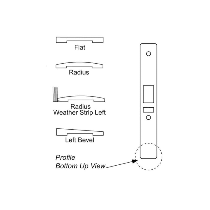 Radius Anodized Aluminum Face Plate for Commercial Door Latch Lock - Reflect Window & Door