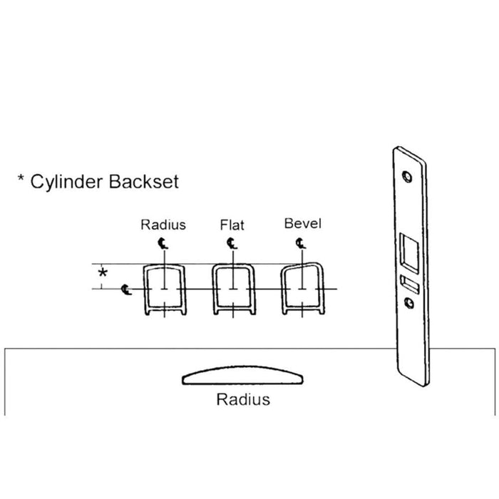 Radius Anodized Aluminum Face Plate for Commercial Door Latch Lock - Reflect Window & Door