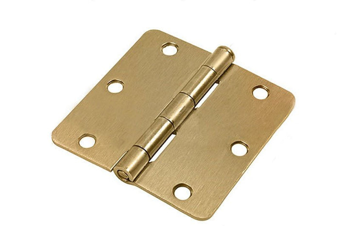 Residential 3" x 3" Butt Hinge With 5/8" Radius Corners - Polished Brass - Reflect Window & Door