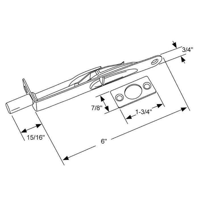Residential 6" Flush Bolt - Brass - Reflect Window & Door