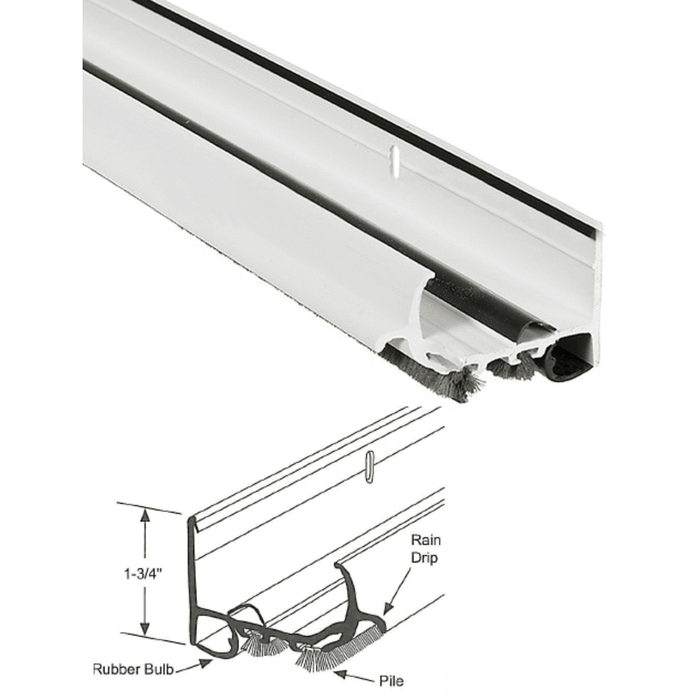 Residential Entry Door Shoe With Rubber Bulb for 36" Doors - White - Reflect Window & Door