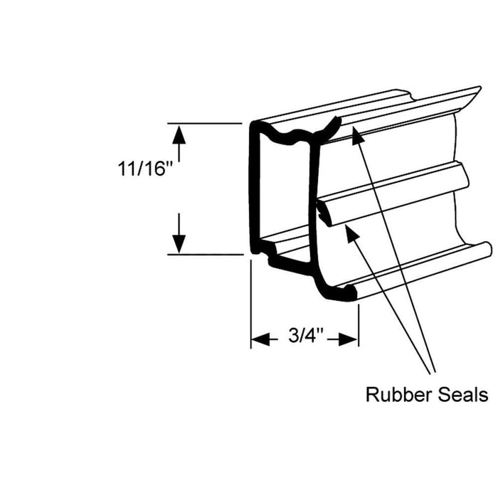 Residential PVC 3/4" x 11/16" Window Stop for Acrylon Windows - Reflect Window & Door