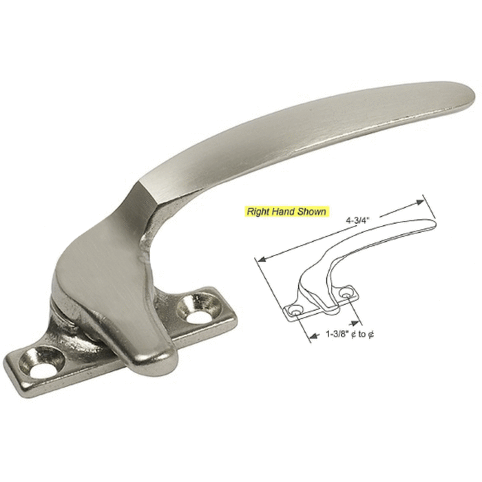 Casement Window Cam Handle with 1-3/8" Screw Holes - Right Hand - Reflect Window & Door