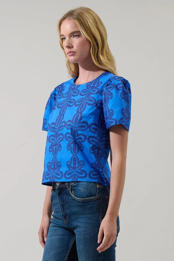 Romery Abstract Tilma Short Sleeve Top