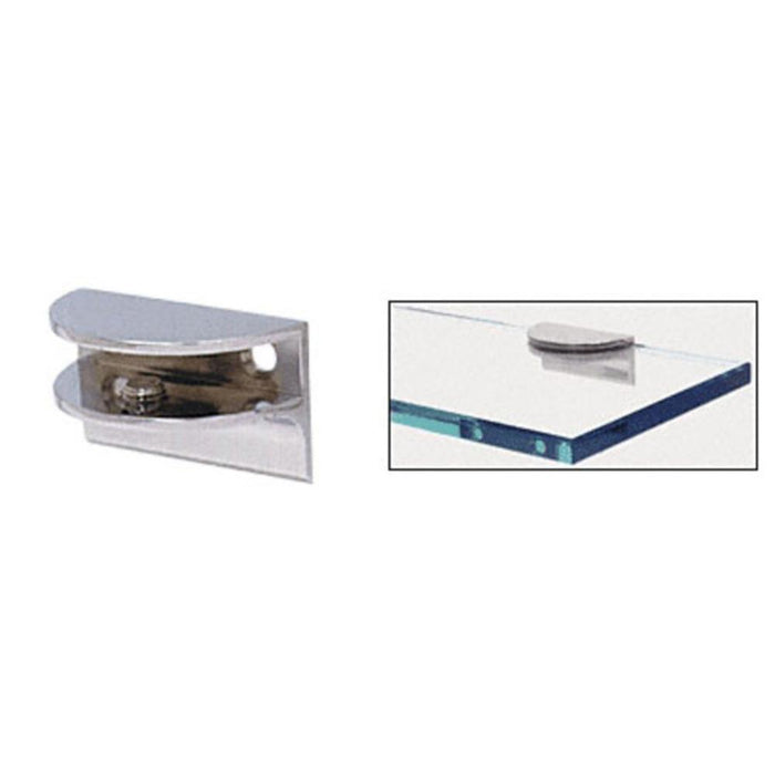 Rounded Interior Shower Shelf Clamp With Support Leg - Reflect Window & Door