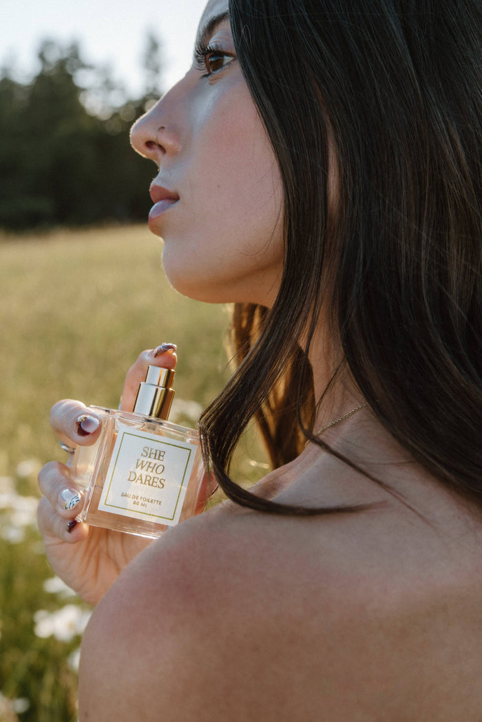 "She Who Dares" Eau de Toilette | Perfume | WOOD Cap - Pine & Moss