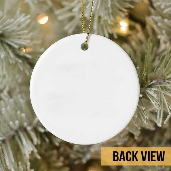 Santa Paws Is Coming Ornament, Circle Ceramic Ornament, Personalized Dog Lover Decorative Christmas Ornament