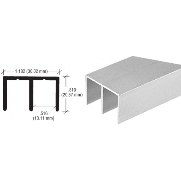 Showcase Satin Anodized Extra Depth Aluminum Upper Channel - Reflect Window & Door