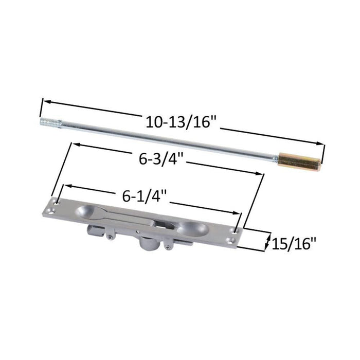 Satin Chrome Entry Door Flush Bolt 3/4" Offset - Reflect Window & Door