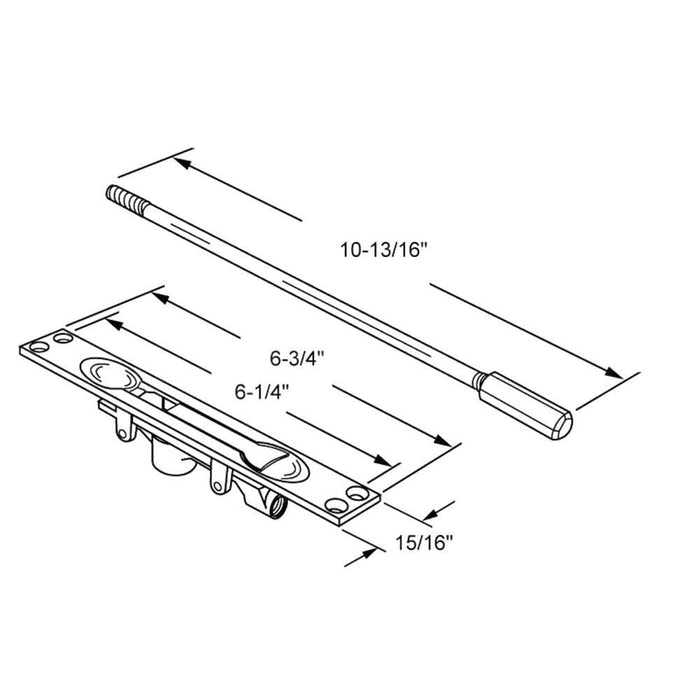Satin Chrome Entry Door Flush Bolt 3/4" Offset - Reflect Window & Door