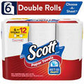 SCOTT CHOOSE A SHEET PAPER TOWELS 6 DOUBLE ROLLS=12 #ROCK VALUE-ORDER BY TUESDAY EVENING OCT 27 ARRIVING NOV 04  FOR DELIVERY#