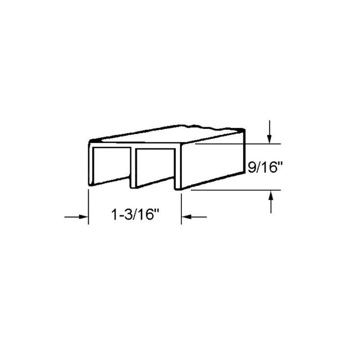 Showcase 1 - 3/16" Upper Track - Clear Anodized - Reflect Window & Door