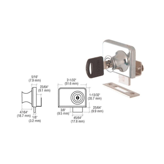 Showcase Clamp - On Lock for 1/4" Double Glass Door - Reflect Window & Door
