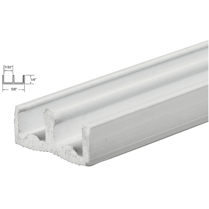 Showcase Lower Track for Sliding Glass or Wood Door Panels - For 3/16" Thick Material - Reflect Window & Door