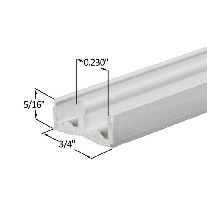 Showcase Lower Track for Sliding Glass or Wood Door Panels - For 3/16" Thick Material - Reflect Window & Door