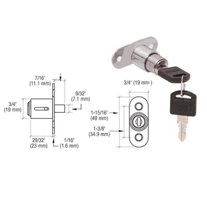 Showcase Nickel Plated Track Plunger Lock - Reflect Window & Door