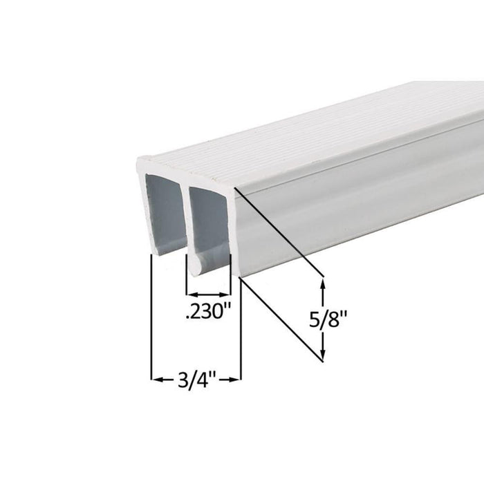 Showcase Upper Track for Sliding Glass or Wood Door Panels - For 3/16" Thick Material - Reflect Window & Door