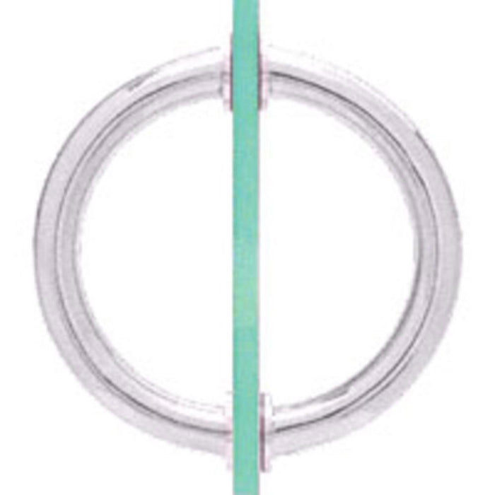 Shower Door 5 - 1/8" Tubular Back - To - Back Circular Style 3/4" Diameter Pull Handles - Reflect Window & Door
