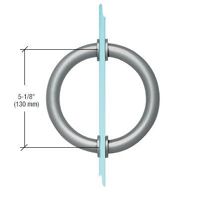 Shower Door 5 - 1/8" Tubular Back - To - Back Circular Style 3/4" Diameter Pull Handles - Reflect Window & Door