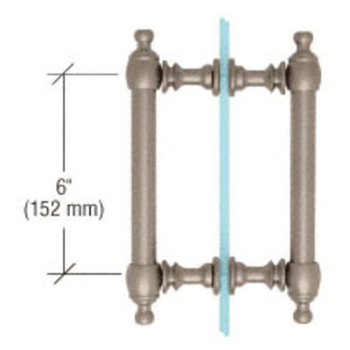 Shower Door 6" Colonial Style Back - to - Back Pull Handles - Reflect Window & Door