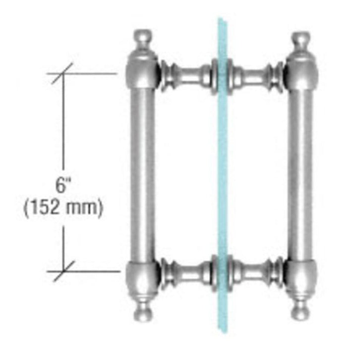 Shower Door 6" Colonial Style Back - to - Back Pull Handles - Reflect Window & Door