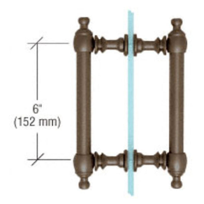Shower Door 6" Colonial Style Back - to - Back Pull Handles - Reflect Window & Door
