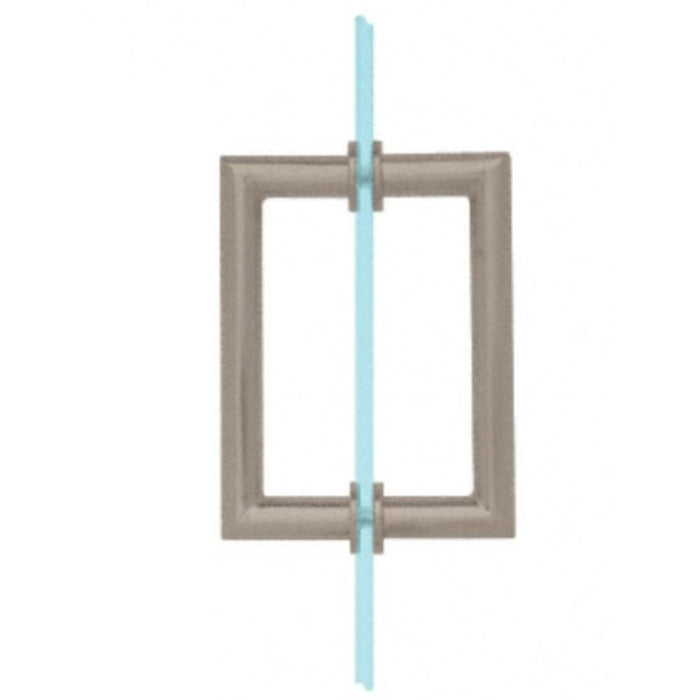 Shower Door 6" Round Tubing Mitered Corner Back - to - Back Pull Handle - Reflect Window & Door