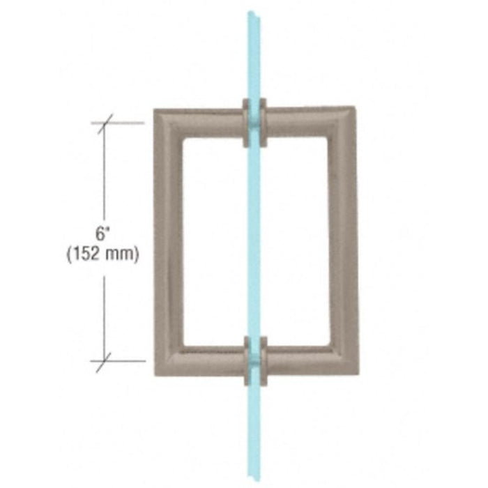 Shower Door 6" Round Tubing Mitered Corner Back - to - Back Pull Handle - Reflect Window & Door