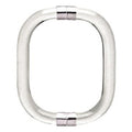 Shower Door 6" Smooth Style Acrylic Back - to - Back Pull Handle With Chrome Rings - Reflect Window & Door