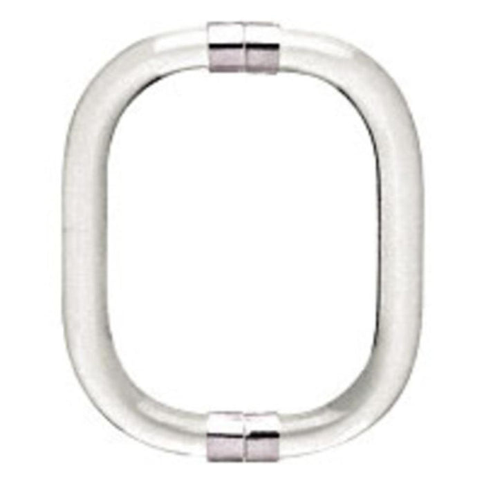 Shower Door 6" Smooth Style Acrylic Back - to - Back Pull Handle With Chrome Rings - Reflect Window & Door