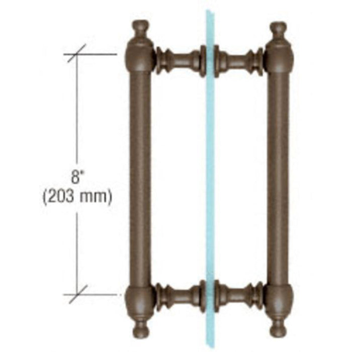 Shower Door 8" Colonial Style Back - to - Back Pull Handles - Reflect Window & Door