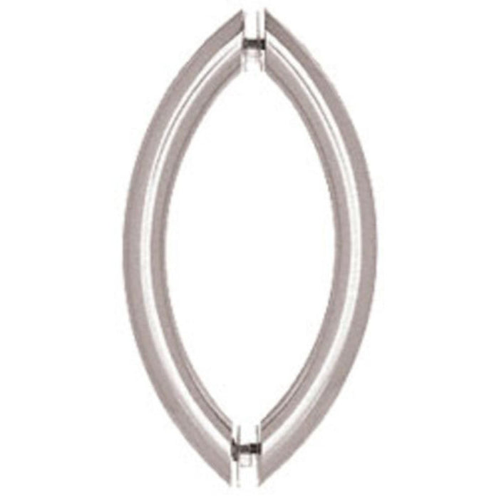Shower Door 8" Crescent Style Back - to - Back Pull Handles - Reflect Window & Door