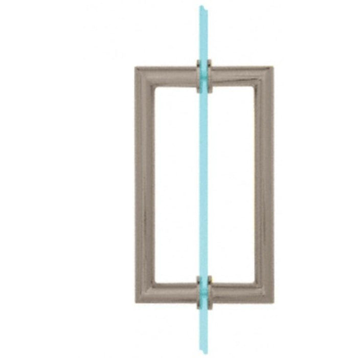 Shower Door 8" Round Tubing Mitered Corner Back - to - Back Pull Handle - Reflect Window & Door