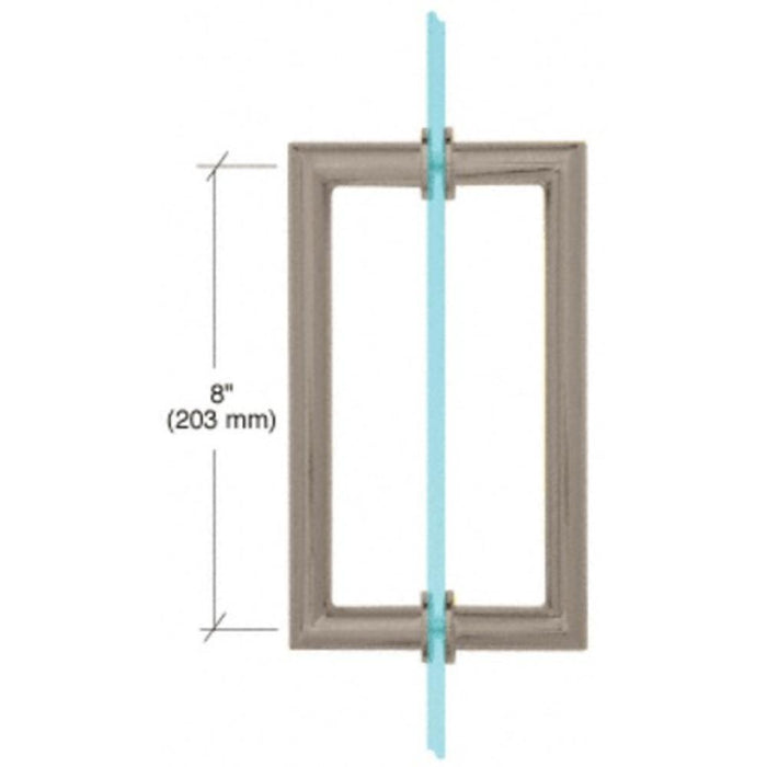Shower Door 8" Round Tubing Mitered Corner Back - to - Back Pull Handle - Reflect Window & Door