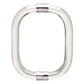 Shower Door 8" Smooth Style Acrylic Back - to - Back Pull Handle With Chrome Rings - Reflect Window & Door